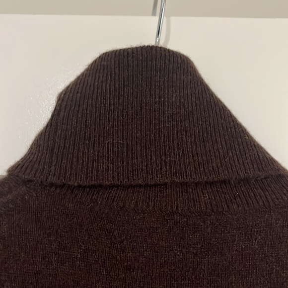 Polo Ralph Lauren Slim Fit Washable Cashmere Brown Turtleneck Sweater - Picture 4 of 8